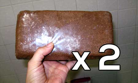 Two 650g coco coir bricks are needed for this tutorial